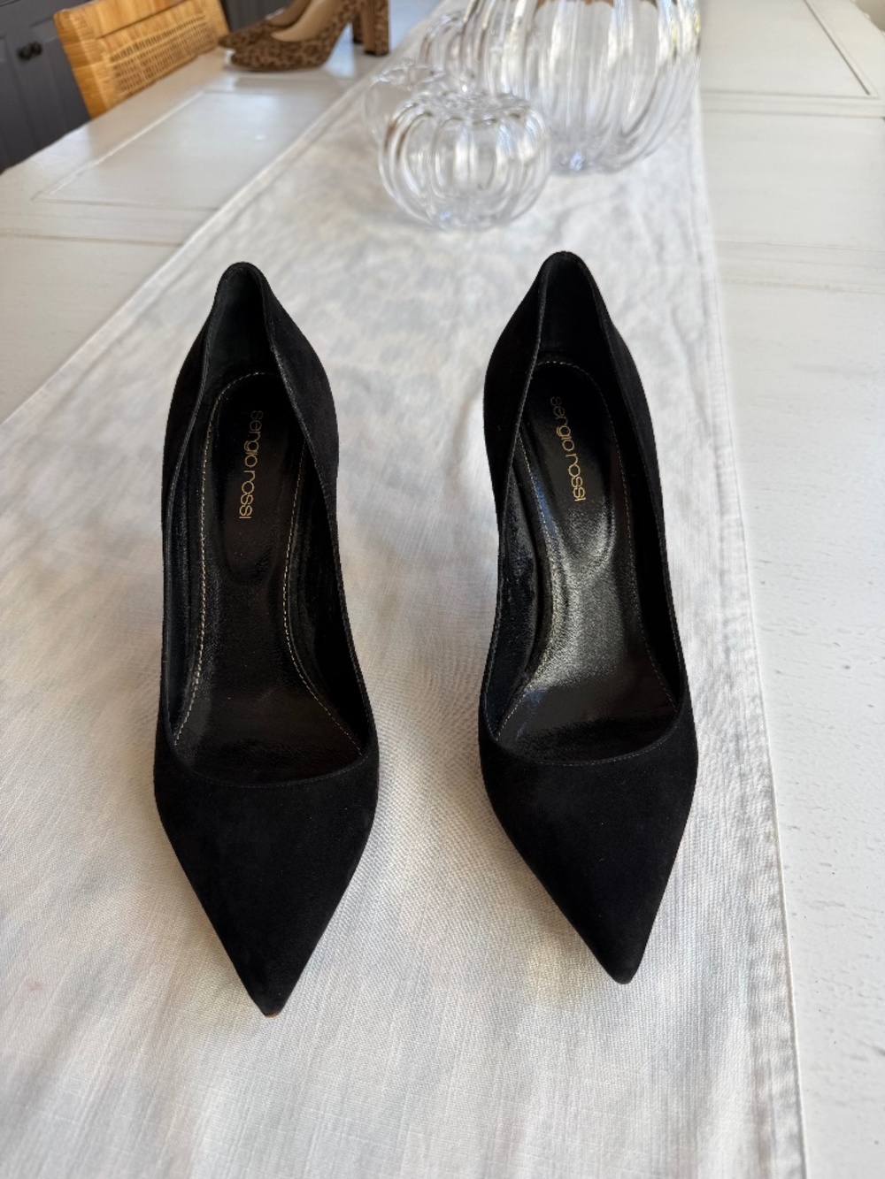 Sergio Rossi black suede heels, size 40